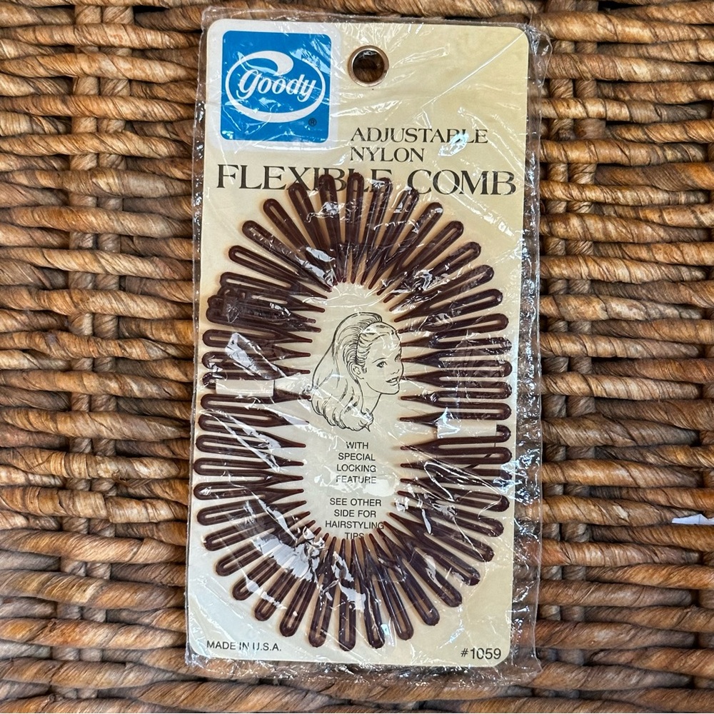 Goody hair accessory vintage 80s brown flexible comb 1059 NOS dead stock
